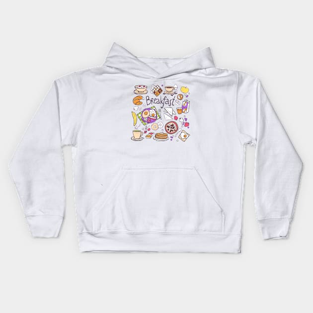 Breakfast Kids Hoodie by Mako Design 